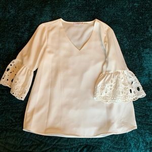 Calvin Klein white 3/4 sleeve blouse